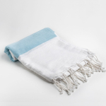 Serviette de plage en coton et polyester 90x180cm de 180 g/m² couleur turquoise
