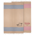 Serviette de plage en coton 100x180cm légère 220 g/m² vue d'ambiance