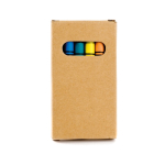 Boîte en carton avec 6 crayons de cire personnalisés