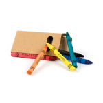 Boîte en carton avec 6 crayons de cire personnalisés couleur naturel