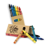 Boîte en carton avec 6 crayons de cire personnalisés Vue 1