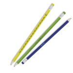 Crayon dans différentes couleurs avec détail argenté et gomme