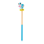 Crayon bicolore pour enfant avec figurines amusantes à une extrémité couleur bleu ciel