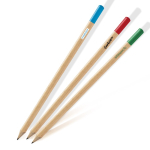 Crayon en charbon avec corps en bois et pointe de différentes couleurs