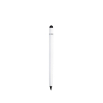 Crayon infini avec pointe en carbone et stylet tactile avec gomme couleur blanc vue avec impression