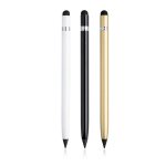 Crayon infini avec pointe en carbone et stylet tactile avec gomme vue plusieurs couleurs