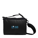 Sac isotherme imperméable avec poignées et bandoulière couleur noir vue avec impression
