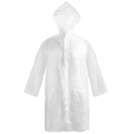 Imperméable taille unique avec fermeture frontale et capuche incluse couleur translucide