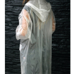 Imperméable taille unique avec fermeture frontale et capuche incluse couleur translucide vue 4