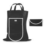 Sac pliable en non-tissé avec fermeture par velcro 80 g/m² couleur noir