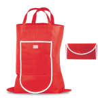 Sac pliable en non-tissé avec fermeture par velcro 80 g/m² couleur rouge