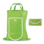 Sac pliable en non-tissé avec fermeture par velcro 80 g/m² couleur vert clair