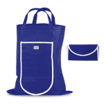 Sac pliable en non-tissé avec fermeture par velcro 80 g/m² couleur bleu marine