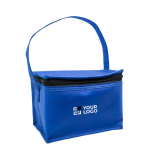 Sac isotherme classique avec espace pour six canettes 80 g/m² couleur bleu roi vue avec impression