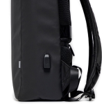 Sac à dos en polyester avec fermeture imperméable et port USB 15,6” couleur noir