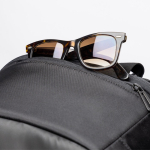Sac à dos de voyage avec poches antivol et espace pour PC 15,6” couleur noir vue avec impression
