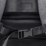 Sac à dos antivol en nylon pour ordinateur avec poche arrière 15,6” couleur gris foncé