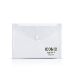 Porte-documents en plastique transparent pour documents A5 80 g/m² vue du logo imprimé