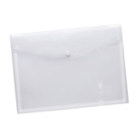 Porte-documents avec fermeture à bouton pour feuilles A4 couleur transparent