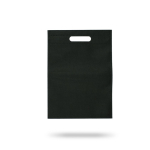 Petit sac en non-tissé coloré avec poignées creuses 80 g/m² couleur noir vue 11