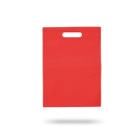 Petit sac en non-tissé coloré avec poignées creuses 80 g/m² couleur rouge