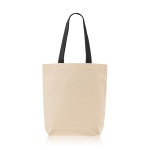 Sac en coton avec soufflet inférieur et poignées colorées 180 g/m² couleur noir vue 11