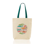 Sac en coton avec soufflet inférieur et poignées colorées 180 g/m² Vue 1