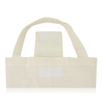 Sac pliable pour courses en coton avec poignées courtes 110 g/m² couleur beige