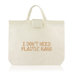 Sac pliable pour courses en coton avec poignées courtes 110 g/m² couleur beige