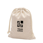 Sac en coton avec cordons de transport 110 g/m² vue avec impression
