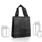 Sac en non-tissé brillant avec paillettes et poignées 130 g/m² couleur noir
