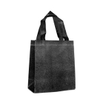 Sac en non-tissé brillant avec paillettes et poignées 130 g/m² couleur noir