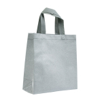 Sac en non-tissé brillant avec paillettes et poignées 130 g/m² couleur argenté