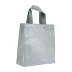Sac en non-tissé brillant avec paillettes et poignées 130 g/m² couleur argenté