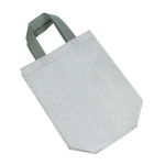 Sac en non-tissé brillant avec paillettes et poignées 130 g/m² couleur argenté