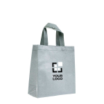 Sac en non-tissé brillant avec paillettes et poignées 130 g/m² couleur argenté vue avec impression