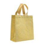 Sac en non-tissé brillant avec paillettes et poignées 130 g/m² couleur doré
