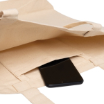 Sac en coton avec poche intérieure idéal pour les courses 310 g/m² couleur beige