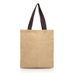 Sac de courses en jute avec poignées en coton 265 g/m² couleur marron