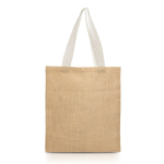 Sac de courses en jute avec poignées en coton 265 g/m² couleur beige