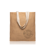 Sac de courses en jute avec poignées en coton 265 g/m²