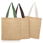 Sac de courses en jute avec poignées en coton 265 g/m² vue plusieurs couleurs