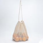 Sac en coton avec un côté en maille en forme de filet 140 g/m² couleur beige