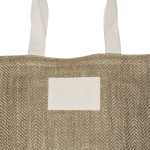 Sac en jute avec anses en coton et tissu à finition en zigzag