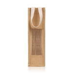 Sac en jute avec finition laminée pour bouteilles de vin 750 ml couleur beige