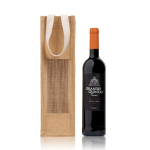 Sac en jute avec finition laminée pour bouteilles de vin 750 ml couleur beige