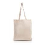 Sac en coton bio à soufflet et longues anses 220 g/m²