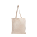 Sac en coton bio à soufflet et longues anses 220 g/m² couleur beige vue avec impression