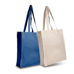 Sac en coton bio à soufflet et longues anses 220 g/m² vue plusieurs couleurs