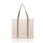 Sac en coton naturel avec anses de différentes couleurs 300 g/m2 couleur multicolore